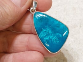 Chrysocolla hanger in zilver