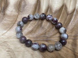 Roze toermalijn in kwarts armband 10 mm