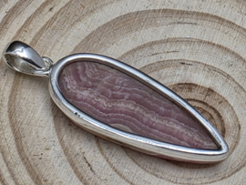 Rhodochrosiet hanger in zilver