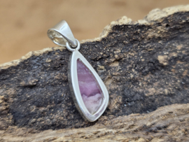 Rhodochrosiet hanger in zilver