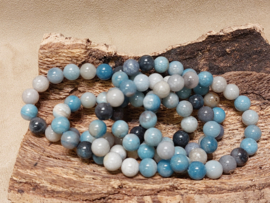 Blauwe paraiba kwarts kogelarmband 10mm