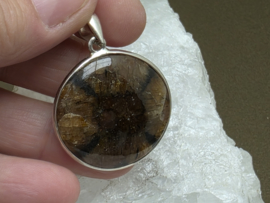 Chiastoliet hanger in zilver