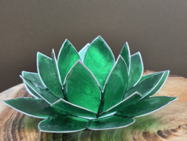Lotus sfeerlicht groen met zilverrand