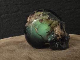 Blauwe amber human skull