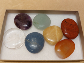 Chakra set platte opleg stenen