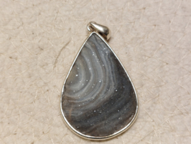 Chalcedoonroosje hanger in zilver