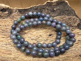 Robijn in kyaniet armband 6 mm