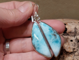 Larimar oorbellen in zilver