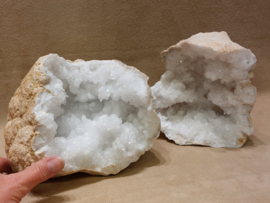 Bergkristal geode set groot