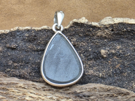 Zwarte obsidiaan hanger in zilver