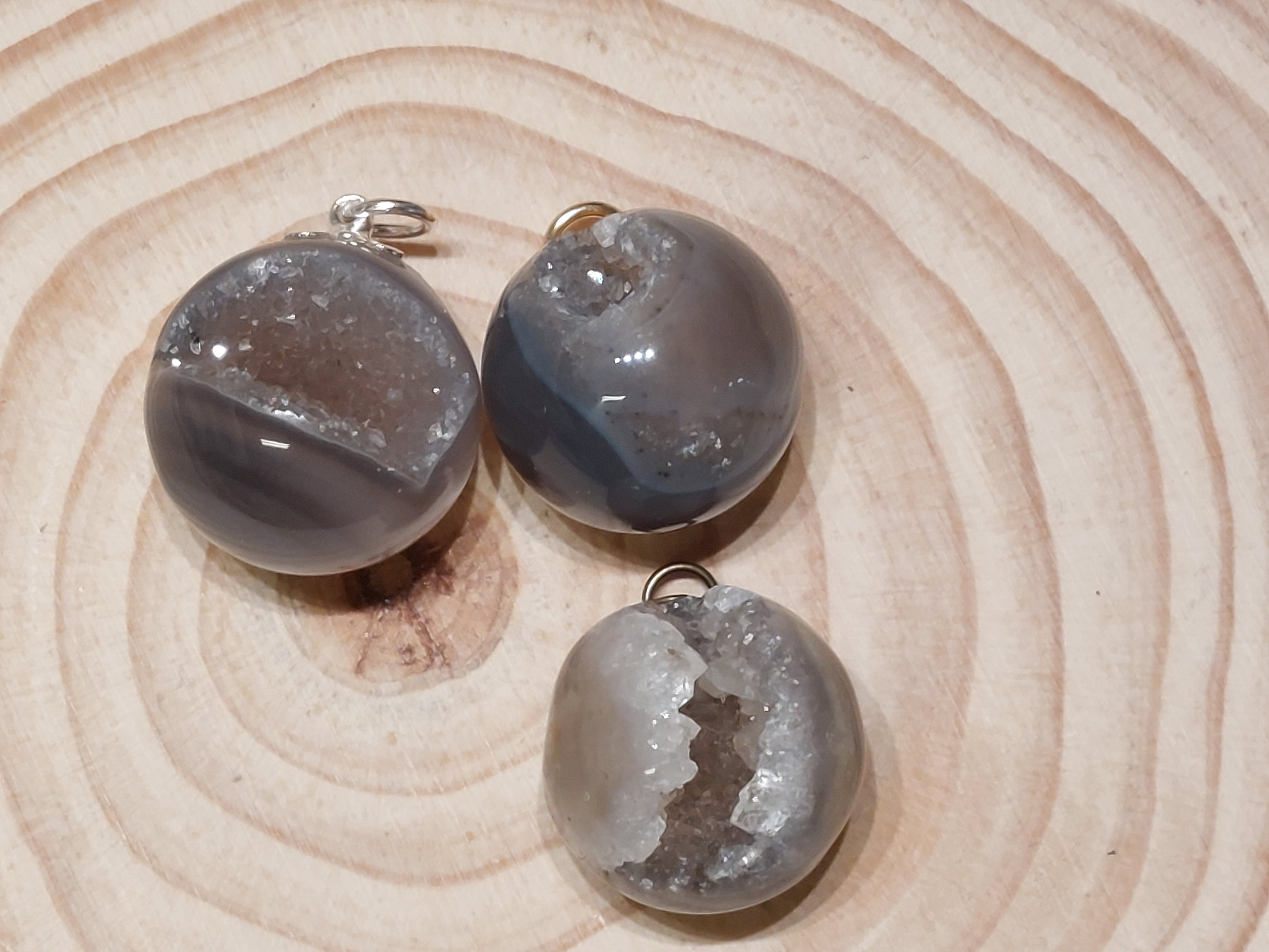 Agaat geode hanger bol