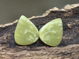 Serpentijn cabochons set van 2