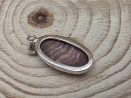 Rhodochrosiet hanger in zilver