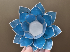 Lotus sfeerlicht blauw met zilverrand