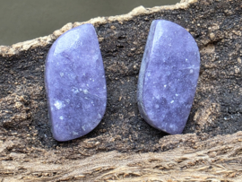 Lepidoliet cabochons set van 2