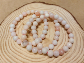 Roze andes opaal kogelarmband 8mm