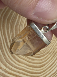 Tangarine kwarts hanger in zilver