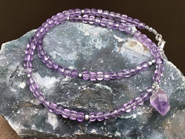 Amethist ketting met selfhealer hanger