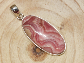 Rhodochrosiet hanger in zilver