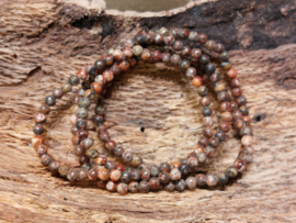 Luipaard jaspis kogel armband 4 mm