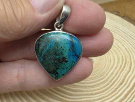 Chrysocolla hanger in zilver