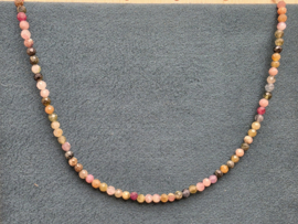 Veelkleurige toermalijn ketting facet geslepen