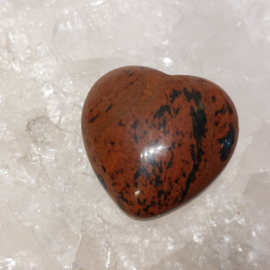 Mahonie obsidiaan hanger hart doorboord