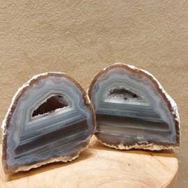 Agaat geode set/paartje