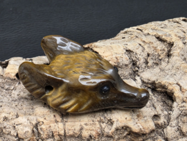 Tijgeroog wolf hanger doorboord