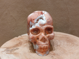 Roze chalcedoon human skull