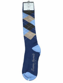 Blauw geruite sokken maat 35-38 van HKM.