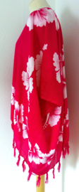 Sarong vest Hibiscus. 100% rayon, met sarong knoop. One Size.