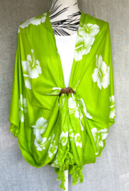 Sarong vest Hibiscus. 100% rayon, met sarong knoop. One Size.