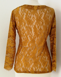 Traditionele Balinese kanten Kebaya oker/bruin. Maat 44.