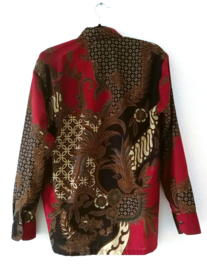 Authentieke Balinese batik blouse/overhemd. Maat 48 t/m 60.