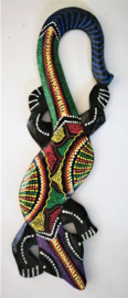 Gekko. Symbool van geluk. Gemaakt door de Balinese aboriginals. Laat hem tegen de muur opkruipen. 30 cm