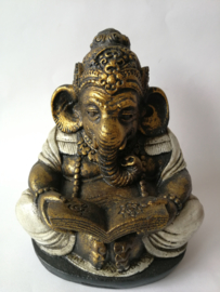 Schitterende grote Ganesha, lezend in de Veda.