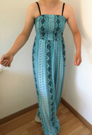 Jumpsuit 'lente blauw'. Maat 36 t/m 42.