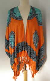 Sarongvest Mandala Circle of Life'. 100% rayon, met sarong knoop.