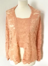 Traditionele Balinese kanten kebaya zalm. Maat 44 t/m 54.