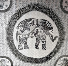 Sarong olifant zentangle grijstinten/ wit.