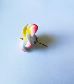 Frangipani oorstekers rood.Diameter 2 cm.
