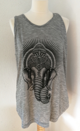 Lord Ganesha hemdje/tanktop lichtgrijs. One Size.