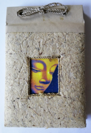 Boeddha notitieblok medium, van rijstepapier. 11x17 cm. Naturel.