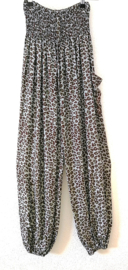 Broek Bohemian tijger antraciet/choco. Maat 36 t/m 42.