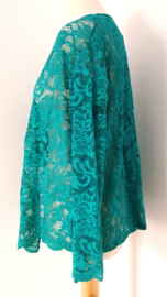 Traditionele Balinese kanten kebaya turquoise. Maat 44,52, 54 en 56.