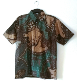 Authentieke Balinese batik blouse/overhemd. Maat 46 en 48.