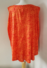 Mouwloze top Bali blad rood/oranje. Maat 52/54.