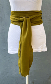 Kebaya sjerp (selendang) olijfgroen 2.40 x 28 cm.