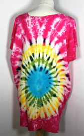 Kleurrijk shirt tie dye Bali, wijdte 130 cm, lengte 76 cm. 100% rayon. Maatbereik 36 t/m 46.